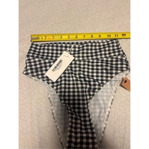 Reformation size XS Kona high rise bikini bottom checkered - NWT - Picture 8 of 8